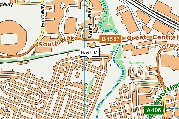 HA9 6JZ map - OS VectorMap District (Ordnance Survey)