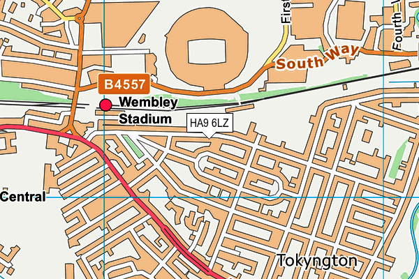 HA9 6LZ map - OS VectorMap District (Ordnance Survey)