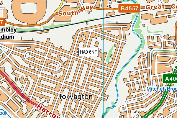 Oakington Manor Primary School map (HA9 6NF) - OS VectorMap District (Ordnance Survey)