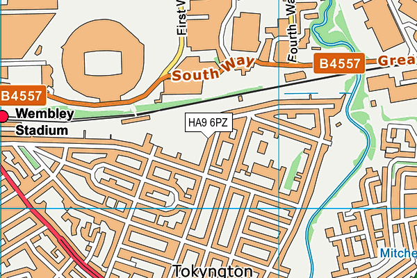 HA9 6PZ map - OS VectorMap District (Ordnance Survey)