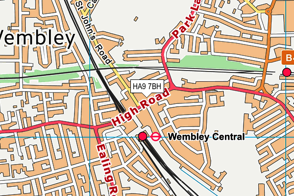 Pure Gym (London Wembley) map (HA9 7BH) - OS VectorMap District (Ordnance Survey)