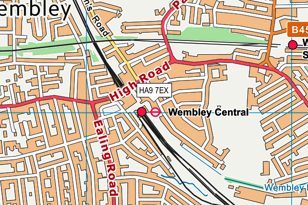 HA9 7EX map - OS VectorMap District (Ordnance Survey)