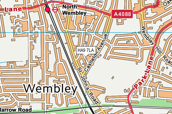 HA9 7LA map - OS VectorMap District (Ordnance Survey)
