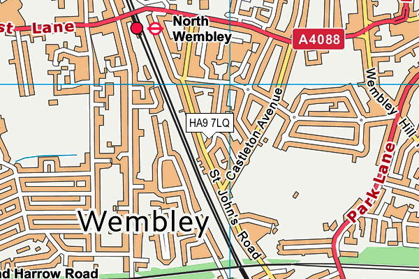 HA9 7LQ map - OS VectorMap District (Ordnance Survey)