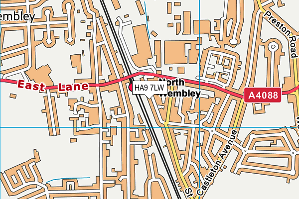 HA9 7LW map - OS VectorMap District (Ordnance Survey)