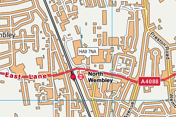 HA9 7NA map - OS VectorMap District (Ordnance Survey)