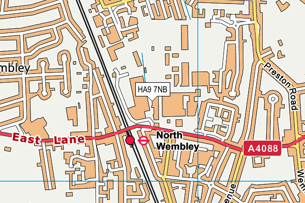 HA9 7NB map - OS VectorMap District (Ordnance Survey)