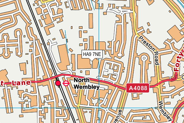 HA9 7NE map - OS VectorMap District (Ordnance Survey)