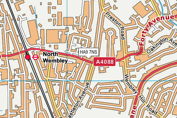 HA9 7NS map - OS VectorMap District (Ordnance Survey)