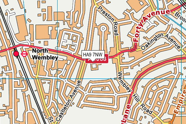 Wembley Primary School map (HA9 7NW) - OS VectorMap District (Ordnance Survey)