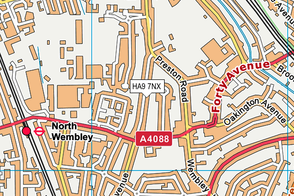 HA9 7NX map - OS VectorMap District (Ordnance Survey)