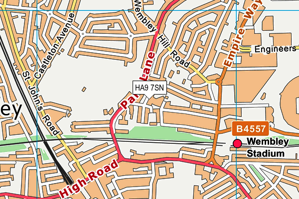 HA9 7SN map - OS VectorMap District (Ordnance Survey)