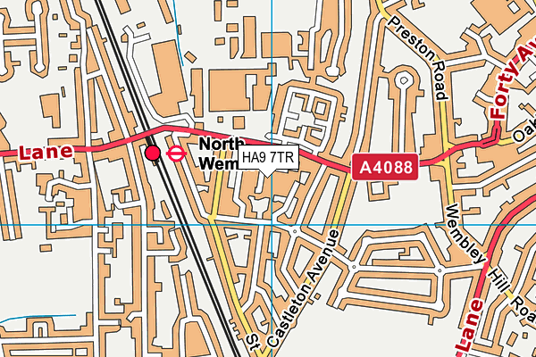HA9 7TR map - OS VectorMap District (Ordnance Survey)