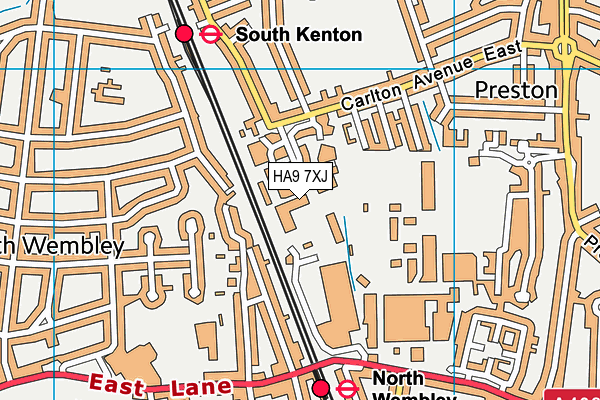 HA9 7XJ map - OS VectorMap District (Ordnance Survey)