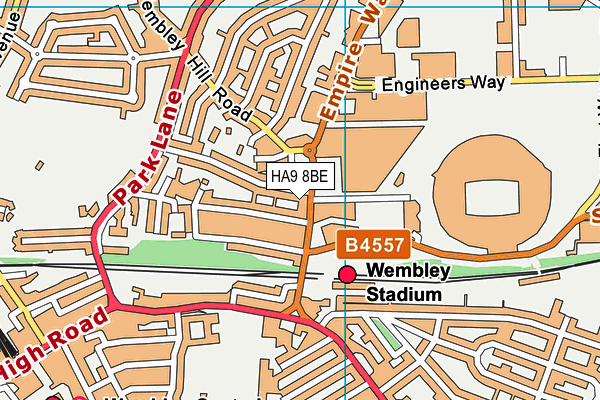 HA9 8BE map - OS VectorMap District (Ordnance Survey)