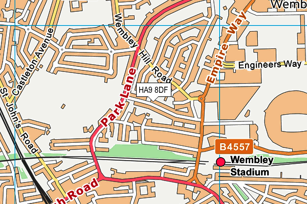 HA9 8DF map - OS VectorMap District (Ordnance Survey)