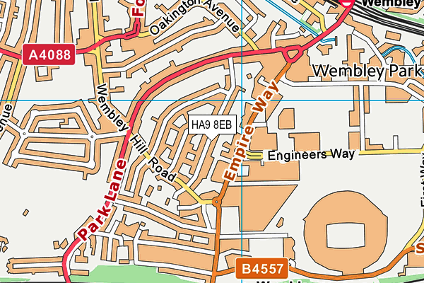 HA9 8EB map - OS VectorMap District (Ordnance Survey)