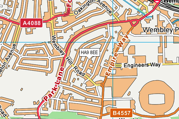 HA9 8EE map - OS VectorMap District (Ordnance Survey)