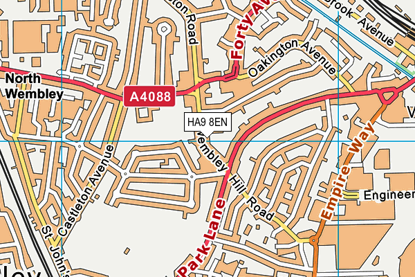 HA9 8EN map - OS VectorMap District (Ordnance Survey)
