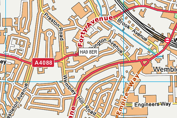 HA9 8ER map - OS VectorMap District (Ordnance Survey)
