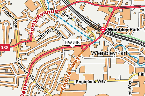 HA9 8HR map - OS VectorMap District (Ordnance Survey)