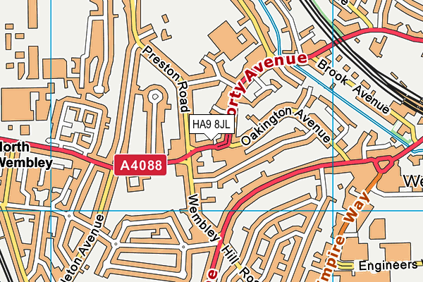 HA9 8JL map - OS VectorMap District (Ordnance Survey)