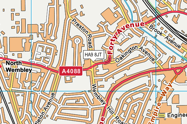 HA9 8JT map - OS VectorMap District (Ordnance Survey)