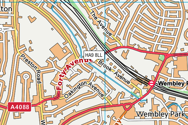 HA9 8LL map - OS VectorMap District (Ordnance Survey)