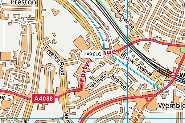 HA9 8LQ map - OS VectorMap District (Ordnance Survey)