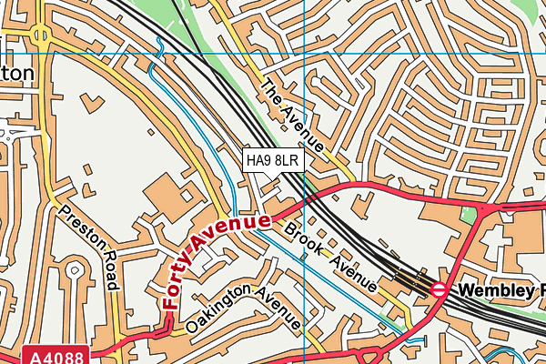 HA9 8LR map - OS VectorMap District (Ordnance Survey)