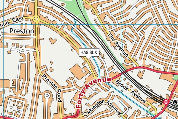 HA9 8LX map - OS VectorMap District (Ordnance Survey)