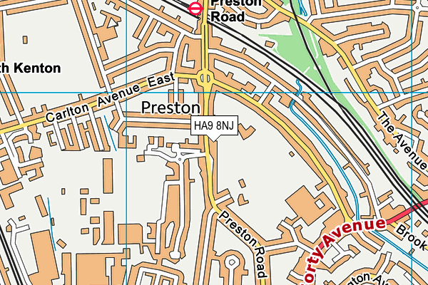 HA9 8NJ map - OS VectorMap District (Ordnance Survey)