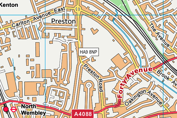 Ashley College map (HA9 8NP) - OS VectorMap District (Ordnance Survey)