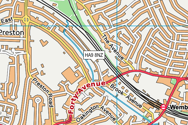 HA9 8NZ map - OS VectorMap District (Ordnance Survey)