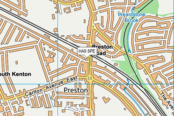 HA9 8PE map - OS VectorMap District (Ordnance Survey)