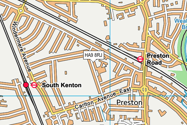 Preston Park Primary School map (HA9 8RJ) - OS VectorMap District (Ordnance Survey)