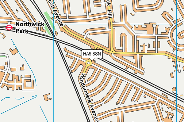 HA9 8SN map - OS VectorMap District (Ordnance Survey)