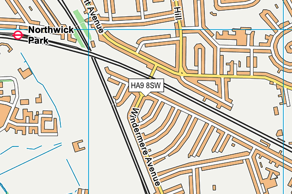 HA9 8SW map - OS VectorMap District (Ordnance Survey)