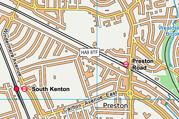 HA9 8TF map - OS VectorMap District (Ordnance Survey)