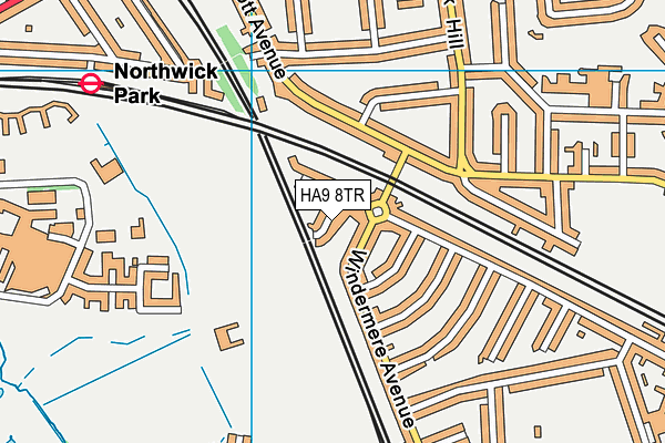 HA9 8TR map - OS VectorMap District (Ordnance Survey)