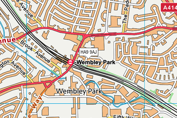 HA9 9AJ map - OS VectorMap District (Ordnance Survey)