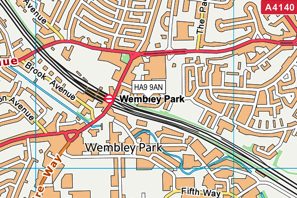 HA9 9AN map - OS VectorMap District (Ordnance Survey)