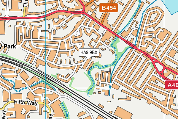 HA9 9BX map - OS VectorMap District (Ordnance Survey)