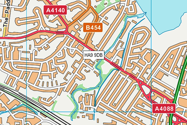 Poplar Grove Centre map (HA9 9DB) - OS VectorMap District (Ordnance Survey)