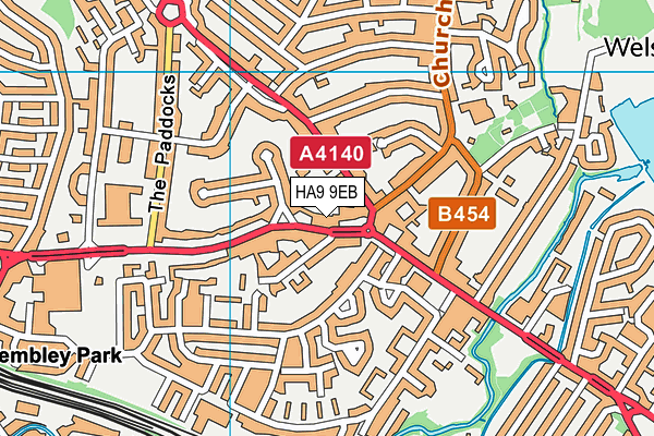 HA9 9EB map - OS VectorMap District (Ordnance Survey)