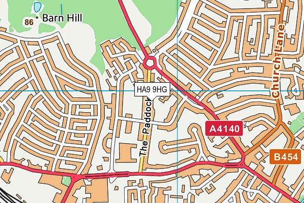 HA9 9HG map - OS VectorMap District (Ordnance Survey)