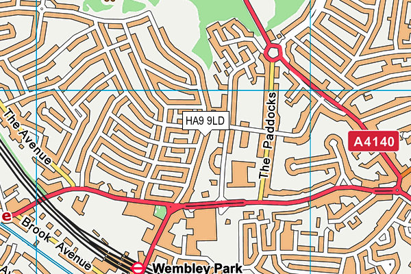 HA9 9LD map - OS VectorMap District (Ordnance Survey)