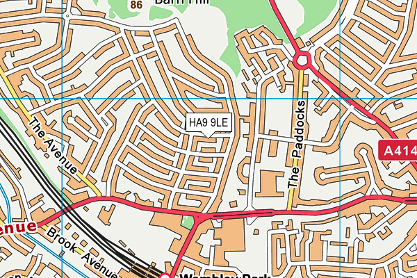 HA9 9LE map - OS VectorMap District (Ordnance Survey)
