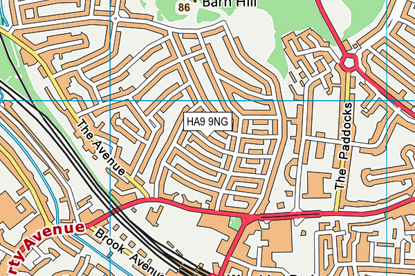 HA9 9NG map - OS VectorMap District (Ordnance Survey)