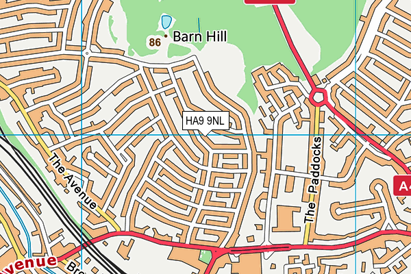 HA9 9NL map - OS VectorMap District (Ordnance Survey)